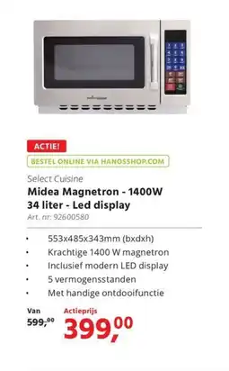 HANOS Select Cuisine Midea Magnetron LED display aanbieding