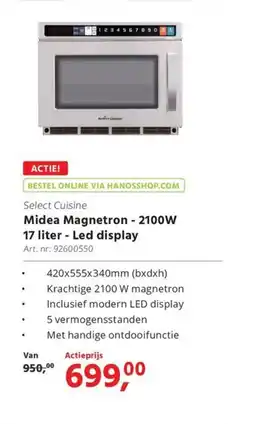 HANOS Select Cuisine Midea Magnetron LED display aanbieding