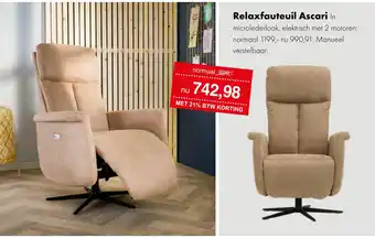 Woonsquare Relaxfauteuil Ascari In aanbieding