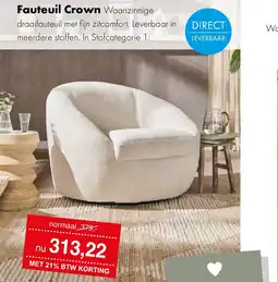Woonsquare Fauteuil Crown aanbieding