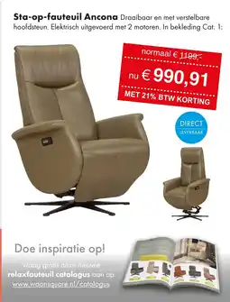 Woonsquare Sta-op-fauteuil Ancona aanbieding