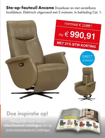 Woonsquare Sta-op-fauteuil Ancona aanbieding