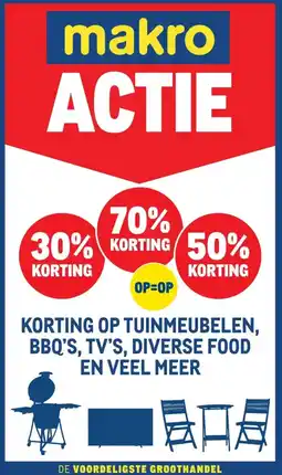 Makro Korting op tuinmeubelen, bbq's, tv's, diverse food aanbieding