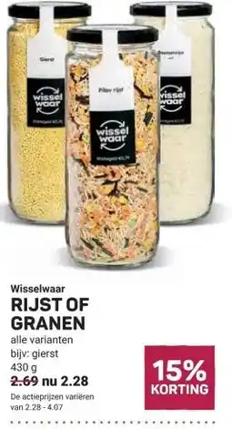 Ekoplaza Wisselwaar RIJST OF GRANEN aanbieding