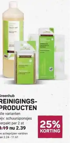 Ekoplaza Greenhub REINIGINGS- PRODUCTEN aanbieding