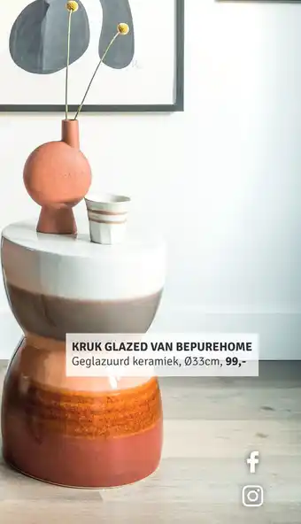 Nijhof Kruk Glazed Van Bepurehome 33 cm aanbieding