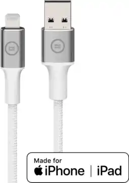 Coolblue BlueBuilt Usb A naar Lightning Kabel 1,5m Nylon Wit aanbieding