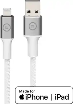 Coolblue BlueBuilt Usb A naar Lightning Kabel 1,5m Nylon Wit aanbieding