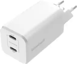 Coolblue BlueBuilt Power Delivery Oplader met 2 Usb C Poorten 65W Wit aanbieding