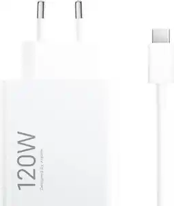 Coolblue Xiaomi Hypercharge Power Delivery Oplader 120W + Usb A naar Usb C Kabel (1m) Wit aanbieding