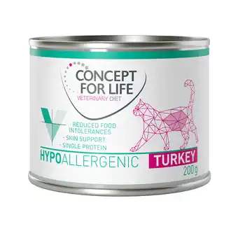 Zooplus 6 x 200 g Concept for Life Veterinary Diet Hypoallergenic Kalkoen natvoer voor volwassen katten aanbieding
