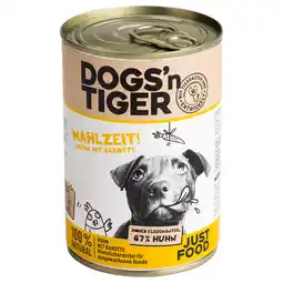 Zooplus Voordeelpakket: 12x400g Dogs'n Tiger Adult Kip & Wortel hondenvoer nat aanbieding