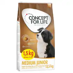 Zooplus Concept for Life Medium Junior Hondenvoer - 12 + 1,5 kg gratis! aanbieding
