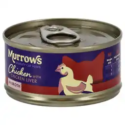 Pets Place Murrows Natvoer Kip Met Kippenlever In Bouillon - Kattenvoer - Kip Kippenlever 70 g aanbieding