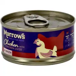 Pets Place Murrows Natvoer Kip Met Kippenlever In Bouillon - Kattenvoer - Kip Kippenlever 70 g aanbieding