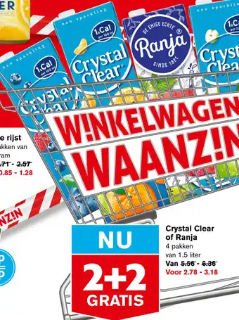 Hoogvliet Crystal Clear of Ranja 4 pakken van 1.5 l aanbieding