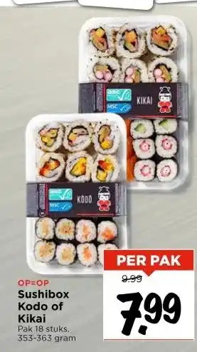 Vomar Voordeelmarkt Sushibox Kodo of Kikai aanbieding