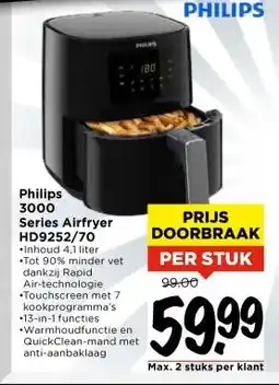 Vomar Voordeelmarkt Philips 3000 Series Airfryer HD9252/70 aanbieding