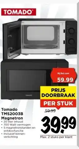 Vomar Voordeelmarkt Tomado TMS2003B Magnetron aanbieding