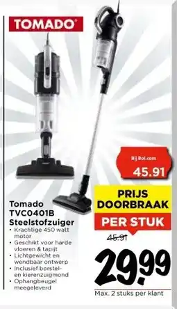 Vomar Voordeelmarkt Tomado TVC0401B Steelstofzuiger aanbieding