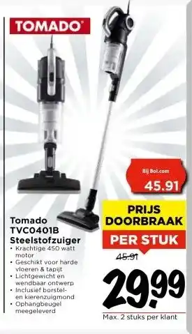 Vomar Voordeelmarkt Tomado TVC0401B Steelstofzuiger aanbieding