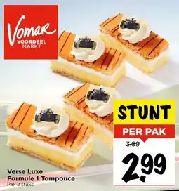 Vomar Voordeelmarkt Verse Luxe Formule 1 Tompouce aanbieding