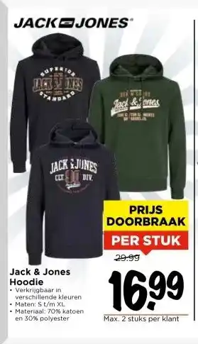Vomar Voordeelmarkt Jack & Jones Hoodie aanbieding