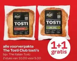 Spar alle voorverpakte The Tosti Club tosti's aanbieding