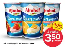 Spar alle Almhof yoghurt bak 450 of 500 gram aanbieding