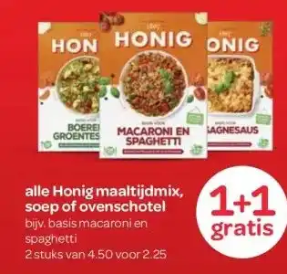 Spar alle Honig maaltijdmix, soep of ovenschotel aanbieding