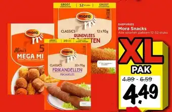 Vomar Voordeelmarkt DIEPVRIES Mora Snacks aanbieding