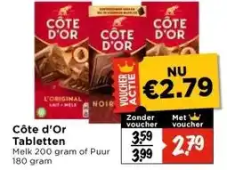 Vomar Voordeelmarkt Côte d'Or Tabletten aanbieding