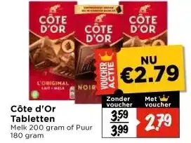 Vomar Voordeelmarkt Côte d'Or Tabletten aanbieding