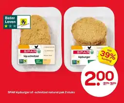 Spar SPAR kipburger of -schnitzel naturel aanbieding