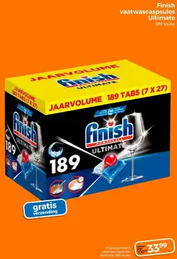 Trekpleister Finish vaatwascaspsules Ultimate aanbieding