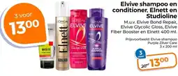 Trekpleister Elvive shampoo en conditioner, Elnett en Studioline aanbieding
