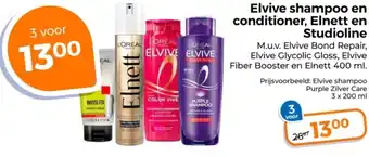 Trekpleister Elvive shampoo en conditioner, Elnett en Studioline aanbieding