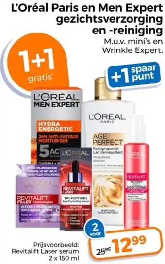 Trekpleister L'Oréal Paris en Men Expert gezichtsverzorging en reiniging aanbieding
