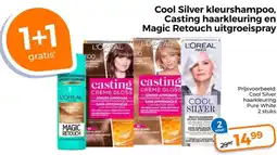 Trekpleister Cool Silver kleurshampoo, Casting haarkleuring en Magic Retouch uitgroeispray aanbieding