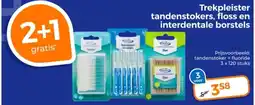 Trekpleister Trekpleister tandenstokers, floss en interdentale borstels aanbieding