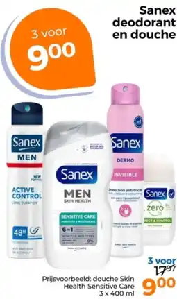 Trekpleister Sanex deodorant en douche aanbieding