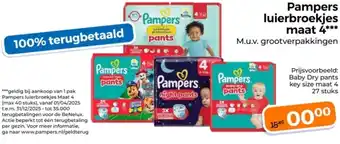 Trekpleister Pampers luierbroekjes maat 4 aanbieding
