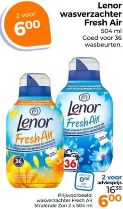 Trekpleister Lenor wasverzachter Fresh Air aanbieding