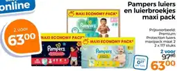 Trekpleister Pampers luiers en luierbroekjes maxi pack aanbieding