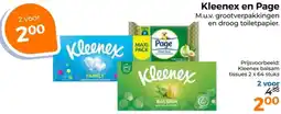 Trekpleister Kleenex en Page aanbieding