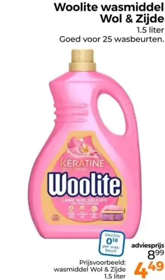Trekpleister Woolite wasmiddel Wol & Zijde aanbieding