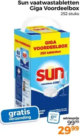 Trekpleister Sun vaatwastabletten Giga Voordeelbox aanbieding