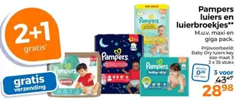 Trekpleister Pampers luiers en luierbroekjes aanbieding