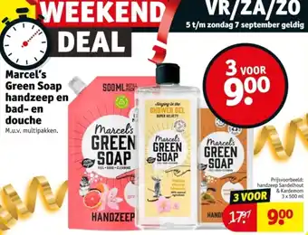 Kruidvat Marcel's Green Soap handzeep en bad en douche aanbieding