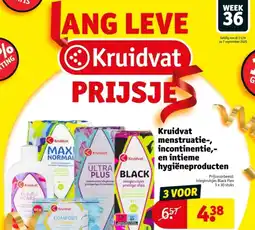 Kruidvat Kruidvat menstruatie, incontinentie, en intieme hygiëneproducten aanbieding